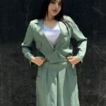 ست کراپ کت و شلوار دامنی